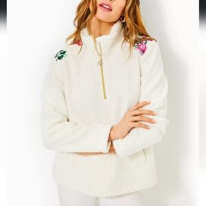 NWT! Lilly Pulitzer Wallen Sherpa Half Zip Jacket Size Large